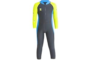 IMEKIS Maillot de bain une pièce à manches longues pour fille et garçon Protection UV UPF 50+ Maillot de bain pour sports nautiques 2 à 8 ans