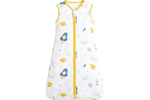 GudGmtoy Lightweight Baby Sleeping Bag Newborn Swaddle Wrap Blanket Thin Organic Cotton Wearable Sack for Waddles Kids Machine Washable Sleeping Bags 6-12 months