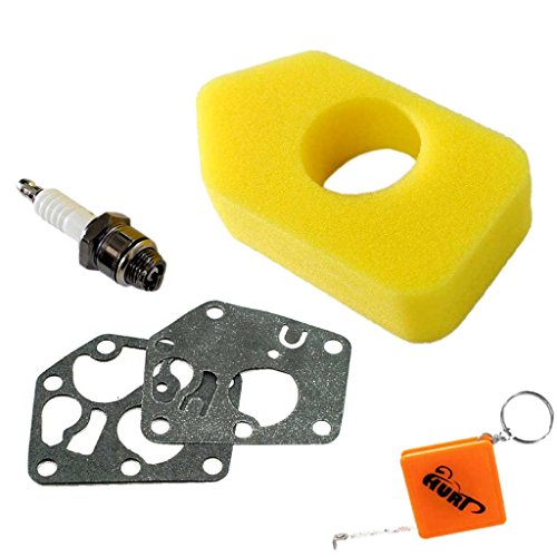 HURI Vergaser Membrane +Luftfilter +Zündkerze für Briggs & Stratton Quattro 450 500 550 Series Classic Sprint ab 2003 Ersetzt 698369 / 795083 495770 / NGK B2LM