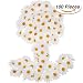 Produktbild 100 Packung Weiß Stoff Gänseblümchen Blume Heads Gefälschte Blumen 4 cm Künstliche Gänseblümchen Handwerk für Ostern Bonnet Hochzeit Dekorationen
