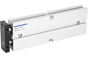 Fafeicy Air Cylinder, Pneumatic Cylinder, Double Acting Air Cylinder, Guide Rail Cylinder, for Chemical, Textile Industry (TN16X200-S), Cylinder, Default