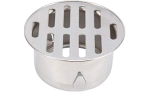 Jenngaoo Desagüe de Piso, Acero Inoxidable Balcón Fregadero Redondo Antibloqueo Desagüe de Piso Extraíble para Jardín Exterior Tubo de Drenaje Techo Balcón Uso(75 Flat Mouth)