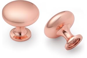 Probrico 5 - Pack cuivre solide armoire porte poignée meuble tiroir poignée champignon cuisine armoire tiroir diamètre 30mm poli or rose