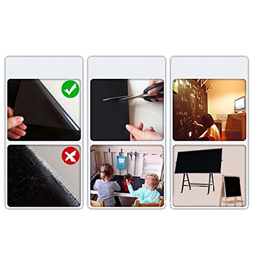 MFEIR® Tafel-Aufkleber Selbstklebende Tafelfolie Kreidetafel in der Größe 60×200 cm in Schwarz - 7