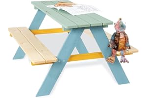 Pinolino 201616 - Con capacidad para cuatro niños Nicki colorido de mesa, 1 con 2 bancos [Importado de Alemania]
