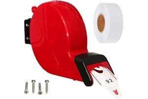 CYSSJF Turn-O-Matic Ticket Dispenser (Red) +1 Roll Queue Tickets (2 Digit,00-99) | Take-A-Number &Queue-Management | Ticket Machine for Deli-Counter, Restaurant, Supermarket Checkout,Clinic, Reception
