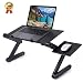 Produktbild Notebook holder/Notebookständer Ergonomisch Notebook Laptop Ständer Tisch Bett Frühstück Tablett Lapdesks mit Ausklappbare Ebenen Ablage für die Maus - Aluminium Tisch Flatbare Ständer - Schwarz