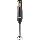 Bestron Hand blender, mixer with 2 speed levels and ergonomic handle, includes turbo function with more than 14,000/rpm, remo