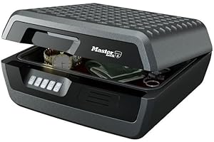 MASTER LOCK Caja Fuerte Portatil [Ignifuga y Impermeable] [Combinación] [Large] ChW30300EURHRO - Ideal para A4 Documentos, Dispositivos Electrónicos, Soporte Multimedia, Pequeños, Negro/Carbón Vegetal