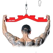 HXD-ERGO Triceps-touw met antislip rubberen handgrepen, nylon tricepskabel voor kabelbevestiging voor thuissportschool (zwart met één hand