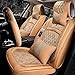 Produktbild QLL 5-Sitz-Universal Autositzbezug, Atmungsaktiv Rutschfest, Im Winter Warm Halten Diamantgitter, 6 Farben Optional,Beige