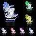 Produktbild Night Lights Optische Täuschungslampe Alte Mode-shop Chair Design Lampe Ihr Friseurladen Name Personalisierte 3d-tischlampe Lampe Lighting Art Dekoration