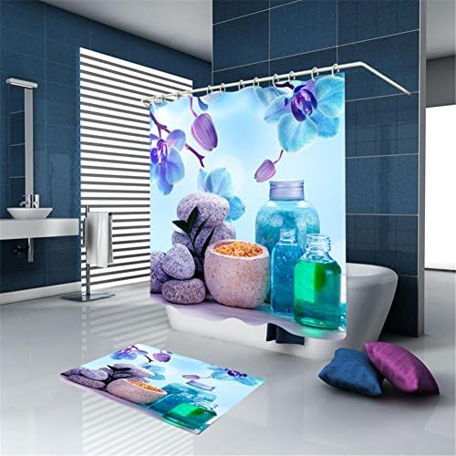 HMHESQ Shower Curtains Bathroom Curtain Waterproof Moldproof Shower Curtain European Style Wishing Bottle Flower Partition Eco-Friendly High Quality Waterproof Polyester , 180*180Cm