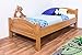 Produktbild Einzelbett / Gästebett Buche massiv Vollholz Erlefarben 113C, inkl. Lattenrost - 100 x 200 cm (B x L)