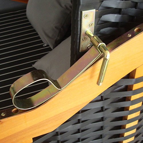 XINRO® – XY-71 – Volllieger Ostsee Strandkorb anthrazit inkl. Strandkorbhülle u. 4x Kissen, – schwarzes Polyrattan, Ostsee Strandkorb Form - 5