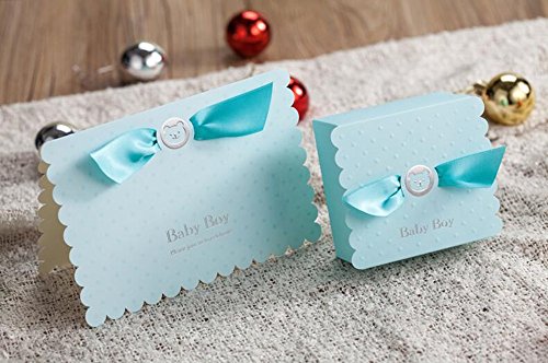 VStoy 20X Hochzeit Bevorzugungen Süßigkeiten Boxen Geschenkbox (blau) - 6