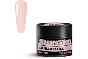 SINCERO SALON Gel Construction Ongle UV Solid - Soft Pink - Résistant 4in1 Builder Gel pour Renforcement Protéger Extension et Décoration - Nail Art Ongles - Longue Durée - Gel Ongle UV LED - 15ml
