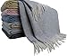 Produktbild Wolldecke Wohndecke Wolle - Kaschmir - Mix 140 x 200 cm sehr weiches Plaid Kuscheldecke Faro (Hellgrau)