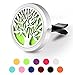 Produktbild TONVER Auto-Lufterfrischer Aromatherapie Diffusor Vent Clip, Edelstahl ätherisches Öl Diffusor-Lufterfrischer mit Natur 11 Refill Filzgleiter (Tree of Life)