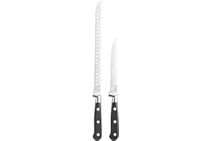 CUPERINOX - Set Cuchillo Jamonero+ Deshuesador Profesional Forjado 2 Piezas | Cuchillo Jamonero Alveolado 25 cm y Deshuesador 15 cm |Corte Fino y Equilibrado | Aptos para lavavajillas