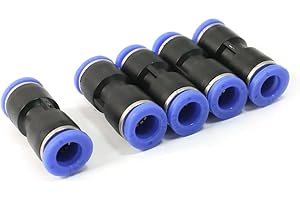 TOP-VIGOR 5Pcs Push to Connect Pneumatic Quick Fittings, 8mm to 8mm Tube OD Plastic Release Connect Air Line Hose Pipe Fitting, 2-Way Straight Pneumatic Connector
