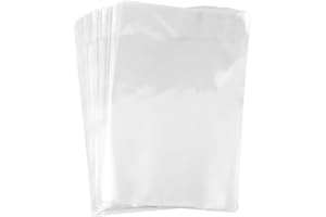 PINGEUI NGOSUET 200 sztuk torebek celofanowych OPP przezroczyste 20 x 30 cm, torebki na słodycze z 200 sztukami wiążących, plastikowe torebki przezroczyste na słodycze, ciasteczka, upominki, prezenty