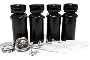 MYHOMEWARE Black Full Set of Universal Brackets for Heated Towel RAIL Radiator Flat Or Curved With Plugs