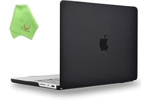 UESWILL Compatible with 2021 2022 2023 2024 MacBook Pro 16 inch M4 M3 M2 M1 Pro Max Chip Model A3403 A3186 A2485 A2780 A2991 Matte Case Cover + Microfiber Cloth, Black
