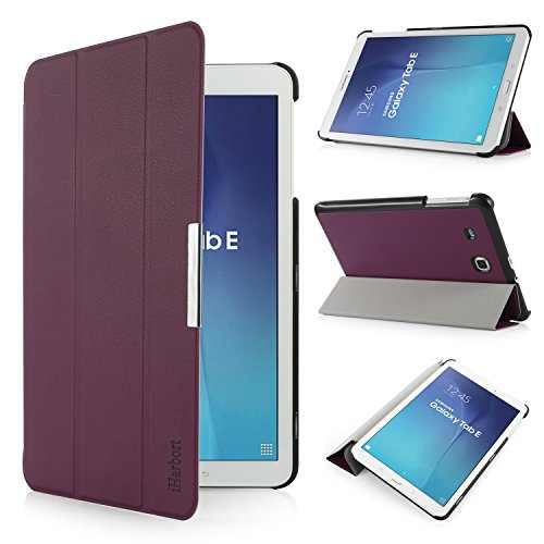 iHarbort® Samsung Galaxy Tab E 9.6 Hülle - Ultra Slim Leder Tasche Hülle Etui Schutzhülle Für Samsung Galaxy Tab E 9.6 Zoll T560 T565 Case Cover Holder (Galaxy Tab E 9.6, lila)