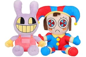 TOPLITHE Pomni - Muñeca de peluche digital de circo de Pomni y Jax, juguetes de peluche lindos animales de peluche para cumpleaños para fanáticos de la televisión, adultos y niños, 2 piezas B