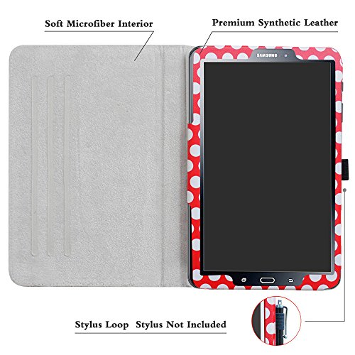 GALAXY TAB A 10.1 Drehbares hülle,Mama Mouth 360°ROTATION Drehbares Standfunktion hülle mit Schöne Muster für 10.1″ SAMSUNG GALAXY TAB A 10.1 T580N T585N Android Tablet,Rot - 5