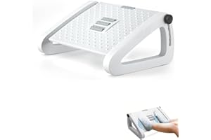 MAGIC SELECT Poggiapiedi Ergonomico per Ufficio, Supporto per i Piedi per Scrivania Regolabile, Antiscivolo, Poggiapiedi con Funzione Massaggio, Migliora la Postura e la Circolazione, Ideale per Lavoro e Casa