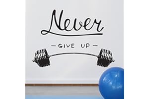 Wall4Stickers Citazione Motivazionale della Parete Decorazione della Parete di casa Decalcomania dell'autoadesivo del Vinile Murale Arte Ispirare Never Give up