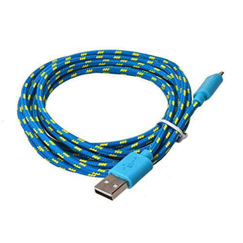 USB-Kabel, Huihong 2M Hanf Seil Mikro USB LadegeräT Sync Daten Kabel Kabel FüR Handy (Blau) - 2