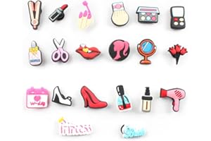 WJIAEER 20 Piezas Insignias Adornos de Zapatos para Niños Adornos de Zapatos de Dibujos Animados Adornos de Zapatos de PVC (Serie Cosmética)