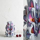 Kerze, Kommunion, Taufe, Hochzeit - Weiß, Lila und Rosa Haus Waren - EveCandles