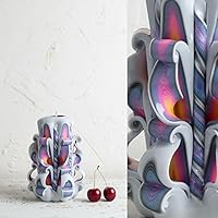 Kerze, Kommunion, Taufe, Hochzeit - Weiß, Lila und Rosa Haus Waren - EveCandles