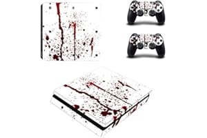 Morbuy PS4 Slim Skin Vinyl Autocollant Decal Sticker pour Playstation 4 Slim Console + 2 Dualshock Manette Set (Blood Drops)