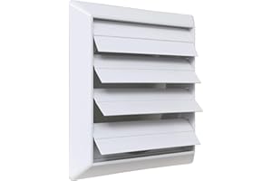 La Ventilazione S19100B Griglia Sovrapporre in ABS, Bianco, con Alette a gravità. Dimensioni 185x185 mm, tubi ø 100 mm