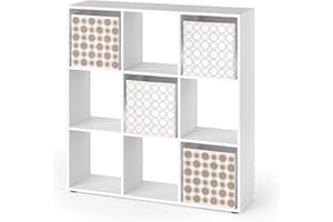 Vicco Meuble de Rangement Cube Nove, Blanc, 104 x 108 cm avec 4 Boxes pliants Opt.2