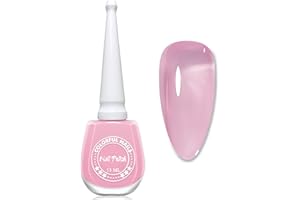 VIRELLAY Jelly Nagellack Rosa, 13 Ml Schnelltrocknender Nagellack Langanhaltend, Natürlich Transluscent Nagelack Pink, Regular Nail Polish Ohne UV Lampe für Frauen DIY Nail Art (Classical Pink)