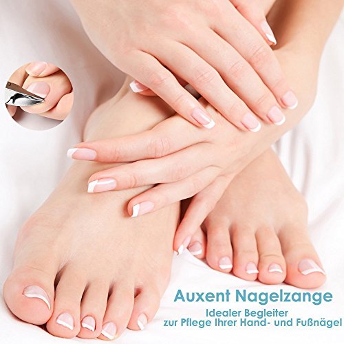 Auxent Nagelzange Kopfschneider Nagelschere aus Edelstahl mit Scharfem und Glattem Schnitt für Dicke und Tiefe Eingewachsene Fußnägel und Fingernägel, Rostfrei, Silber - 7