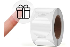 YIKIADA Etiquetas térmicas transparentes de vinilo de 38 mm, autoadhesivas, para sellar direcciones, pegatinas impermeables para impresora para logotipo, código de barras QR, inventario, 300 unidades