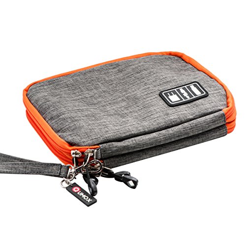 QUMOX Reise Kabel USB Organisator Speicher Beutel Kasten Tasche Grau DL