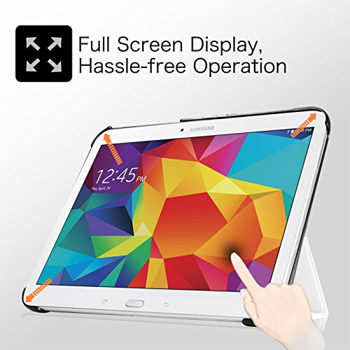 Fintie Samsung Galaxy Tab 4 10.1 Hülle Case – Ultra Schlank Superleicht Ständer Smart Shell Cover Schutzhülle Etui Tasche mit Auto Schlaf / Wach Funktion für Samsung Galaxy Tab 4 10.1 SM-T530 SM-T535 (nicht geeignet für Samsung Galaxy Tab 3 10.1), Weiß - 8