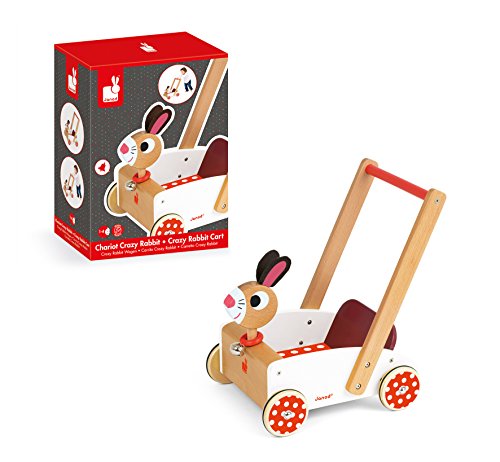 Janod 05997 – Lauflernwagen Crazy Rabbit, mit Glöckchen - 4