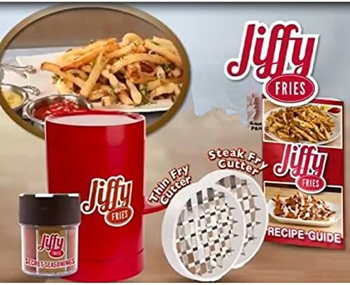 Fries Potatoes Maker Potato slicers French Fries Maker French Fries Cutter Machine Potato Chipper Potato chopper &amp; French Fry Cutter Microwave Container 2-in-1, No Deep-Fry To Make Healthy Fries (Red)