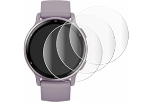 savvies 4 Pièces Full-Screen Ecran Protection pour Garmin vivoactive 5 Full Cover Film Protection 3D Curved [Couverture Complète, Transparente]