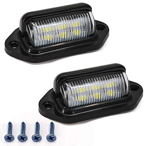 YuanGu Luz LED para Matrícula, Universal 12V 24V LED Posterior Número de Licencia Lámpara de Luz de la Placa Para Remolque de Vehículos Vehículo Camión UTE Van Caravan Camión Barco 2Pcs