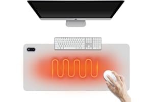 RNPKZ Heated Mouse Pad, 80x33 CM Heated Desk Mat with Digital Display and 5 Levels Heating & 4 Hours Automatic Shut-Off, Waterproof Electric Warm Desk Pad for PC Keyboard Laptop Office Home (Gray)